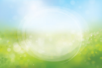 Vector circle frame on nature bokeh  background.