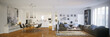 canvas print picture - Panorama Blick in Penthouse - panorama view inside penthouse