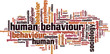 Human behaviour word cloud concept. Vector illustration