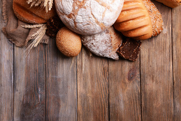 Poster - Different bread on table close-up