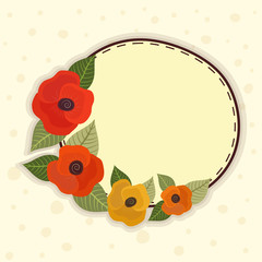 Sticker - Beautiful flowers decorated frame.