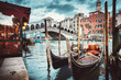 Classical view of the Rialto Bridge - Venice