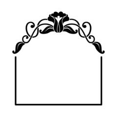 Wall Mural - decorative square frame with floral ornament