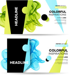 Poster - Abstract smoky waves  background. Template brochure design