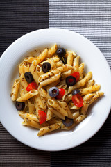 Sticker - Penne with cherry tomatos and black olives