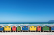 canvas print picture - Bunte Strandhäuser bei Kapstadt
