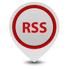 RSS pointer icon on white background