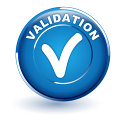 Sticker - validation sur bouton bleu