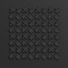 Poster - Vector modern black puzzle background