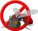 Fototapeta  - Stop Mosquito cartoon