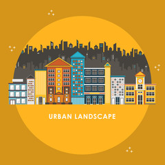 Wall Mural - flat design style for urban landscape