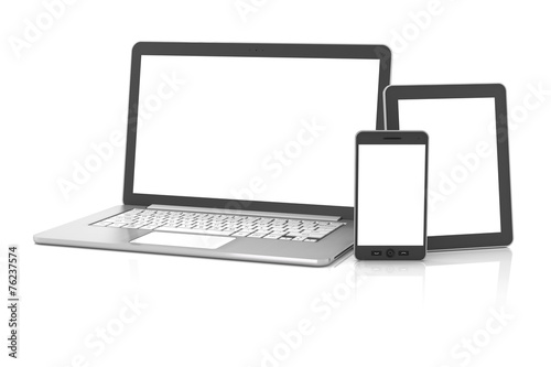 Fotografia Gadgets including smartphone, smartwatch, tablet and laptop