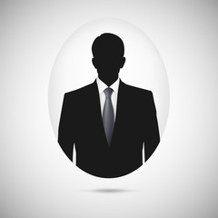 Canvas Print - Male person silhouette. Profile picture whith tie.