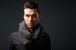 Male fashion model with wool scarf