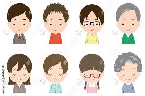 人物 顔 セット 鼻で笑う Stock Vector Adobe Stock