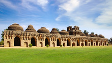 Ancient Ruins Of Elephant Stables. Hampi, India.