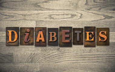 Poster - Diabetes Wooden Letterpress Concept