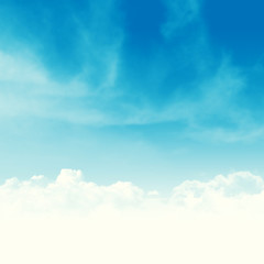 Wall Mural - blue sky and clouds abstract illustration