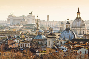 panorama of old town in rome, italy