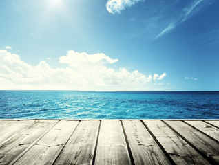 Wall Mural - caribbean sea and wooden platform