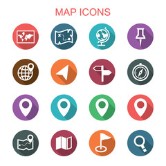 map long shadow icons