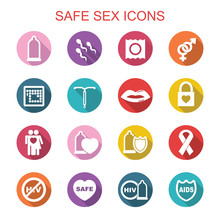 safe sex long shadow icons