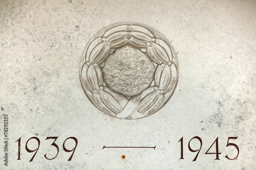 Poster Years 1939 to 1945. The years of World War II carved in stone
