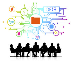 Wall Mural - Vector Business Database Meeting Conference Seminar Concept