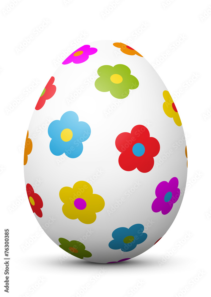 Osterei, Ei, Ostern, Blumen, farbig, bunt, Easter, Egg, Flower Stock-illustrasjon
