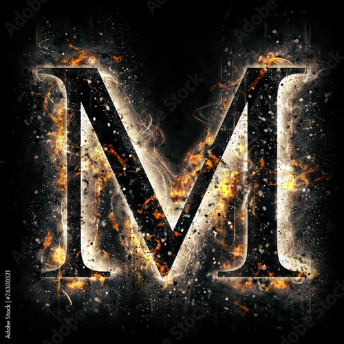 Dekoracja na wymiar  alfabet-ognia-litera-m