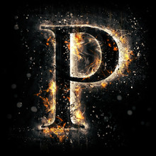 Fire Alphabet. Letter P.