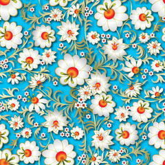 Wall Mural - abstract seamless floral ornament