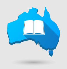 Wall Mural - Long shadow Australia map icon with a book