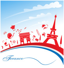 France Background With Flag And Symbol