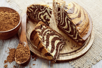 Wall Mural - Cake with cocoa  powder