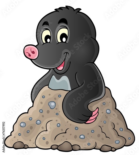 Naklejka dekoracyjna Happy mole theme image 1