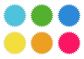 Wall Mural - set of rounded colorful labels for icons