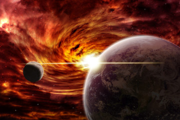 Wall Mural - Planet explosion apocalypse