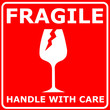 Fragile red sign vector
