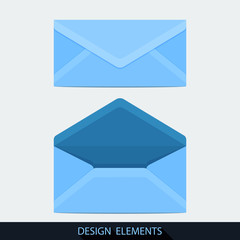 Poster - Design of both open and closed envelope in flat style.
