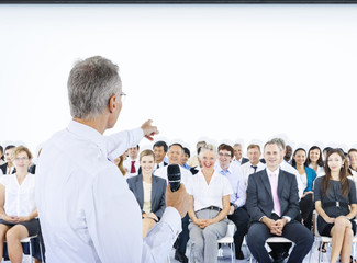 Sticker - Business People Meeting Leader Speaker Teamwork Concept