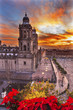 Metropolitan Cathedral Christmas Zocalo Mexico City Sunrise