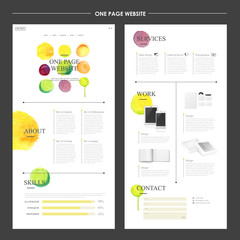 Wall Mural - modern watercolor one page website design