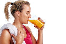 Workout Woman Drinking Juice