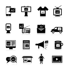 Poster - Advertising Icons Black