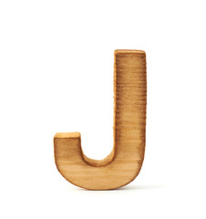 Capital block wooden letter isolated