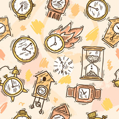 Sticker - Clock Seamless Pattern