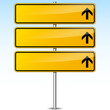 yellow blank road sign