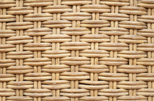 Old Wicker Furniture Wall. Closeup Background Texture