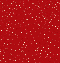 Seamless Pattern With White Hearts Isolated On Red Background